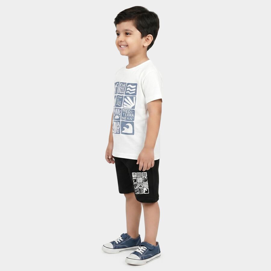 Boys' White Knit Baba Suit, White, large