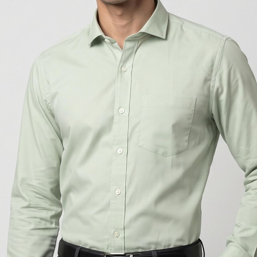 Men's Mint Green Regular Fit Formal Shirt, Light Green, large