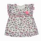 Girls White Round Neck Casual Printed T-Shirt, White, small