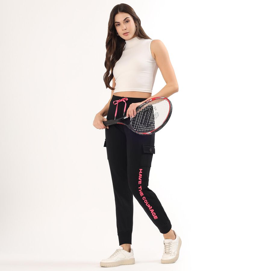 Women's Unknown Regular Fit Track Pants, काला, large