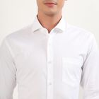Men's Snow White Spread Collar Classic Formal Shirt, White, small