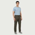 Men's Dark Grey Slim Fit Casual Trousers, गहरा ग्रे, small