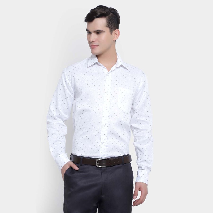 Printed Formal Shirt, White, large image number null