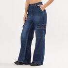 Ladies' 100% Cotton Jeans, Dark Blue, small image number null