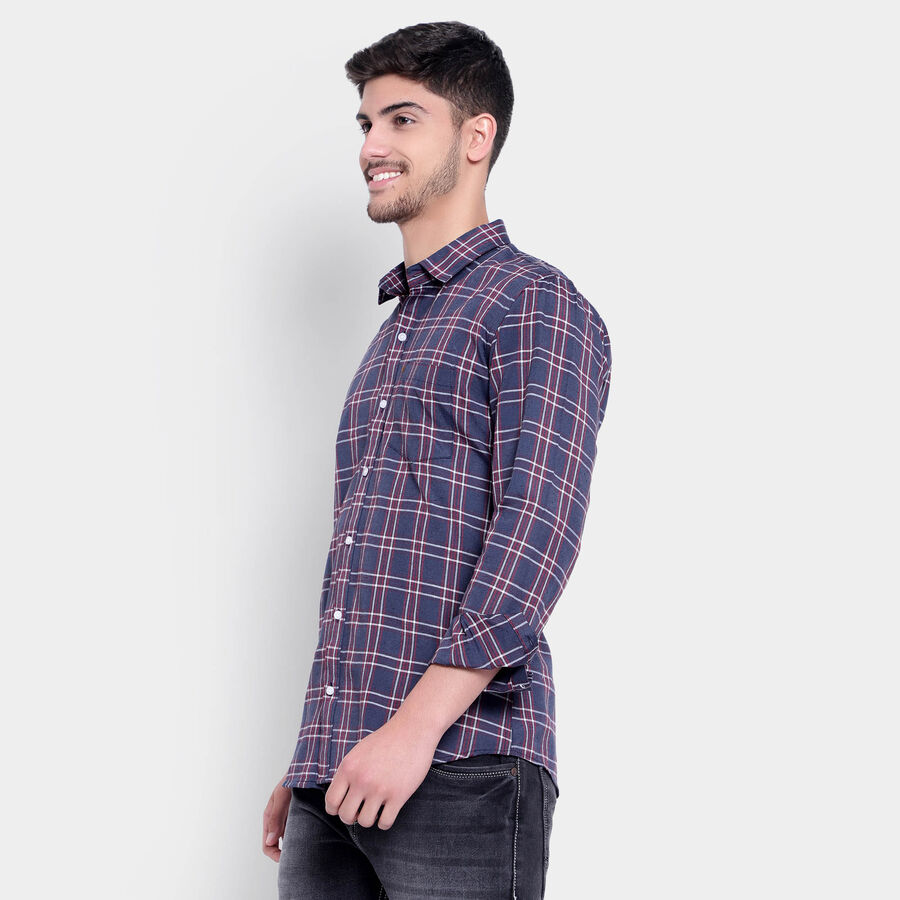 Checks Casual Shirt, Navy Blue, large image number null