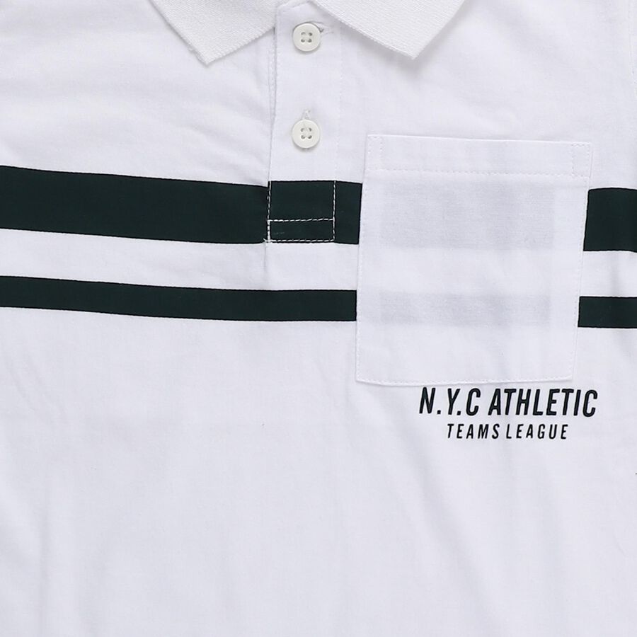 Boys' Half Sleeves T-Shirt, White, large image number null