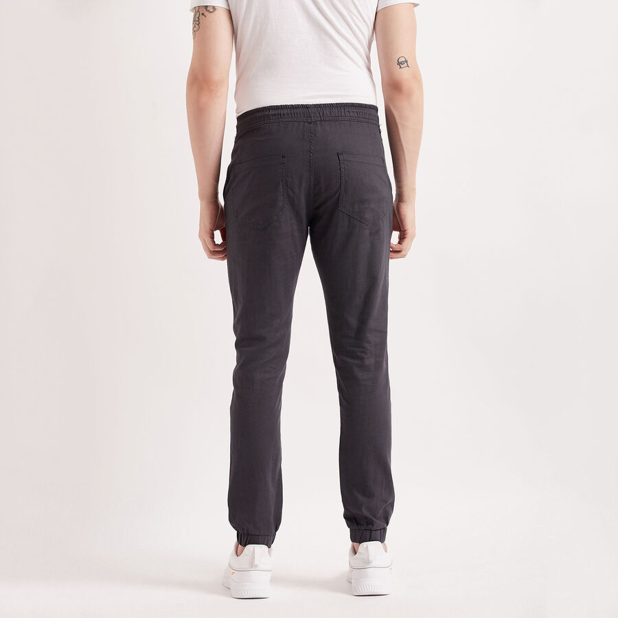 Solid Casual Trousers, Dark Grey, large image number null