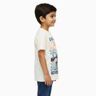 Boys' Off-White Cotton Round Neck Casual T-Shirt, ऑफ व्हाइट, small image number null