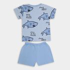 Infant Boys' 100% Cotton Baba Suit , मध्यम नीला, small