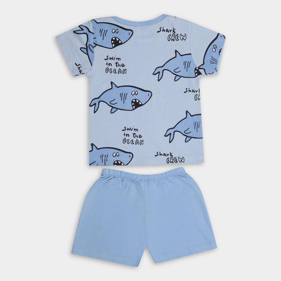 Infant Boys' 100% Cotton Baba Suit , मध्यम नीला, large