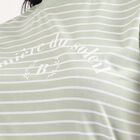 Women's Light Sage Green Round Neck Striped T-Shirt, Light Green, small image number null