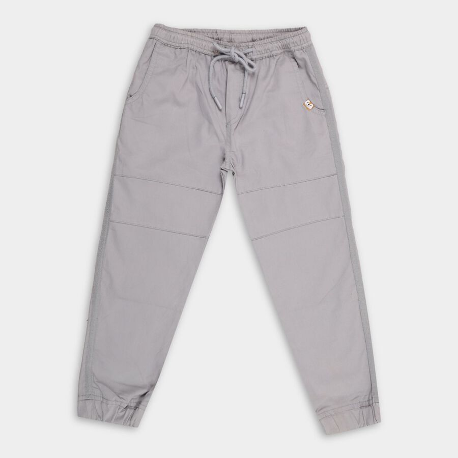 Boys' 100% Cotton Trousers, Light Grey, large image number null