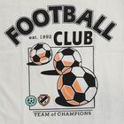 Boys White Round Neck Football Printed Baba Suit, White, small