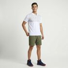 Men's White Polo Neck Athleisure T-Shirt, सफ़ेद, small