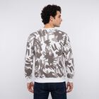 Men's Brown-Color Crew Neck Pullover Sweatshirt, Brown, small