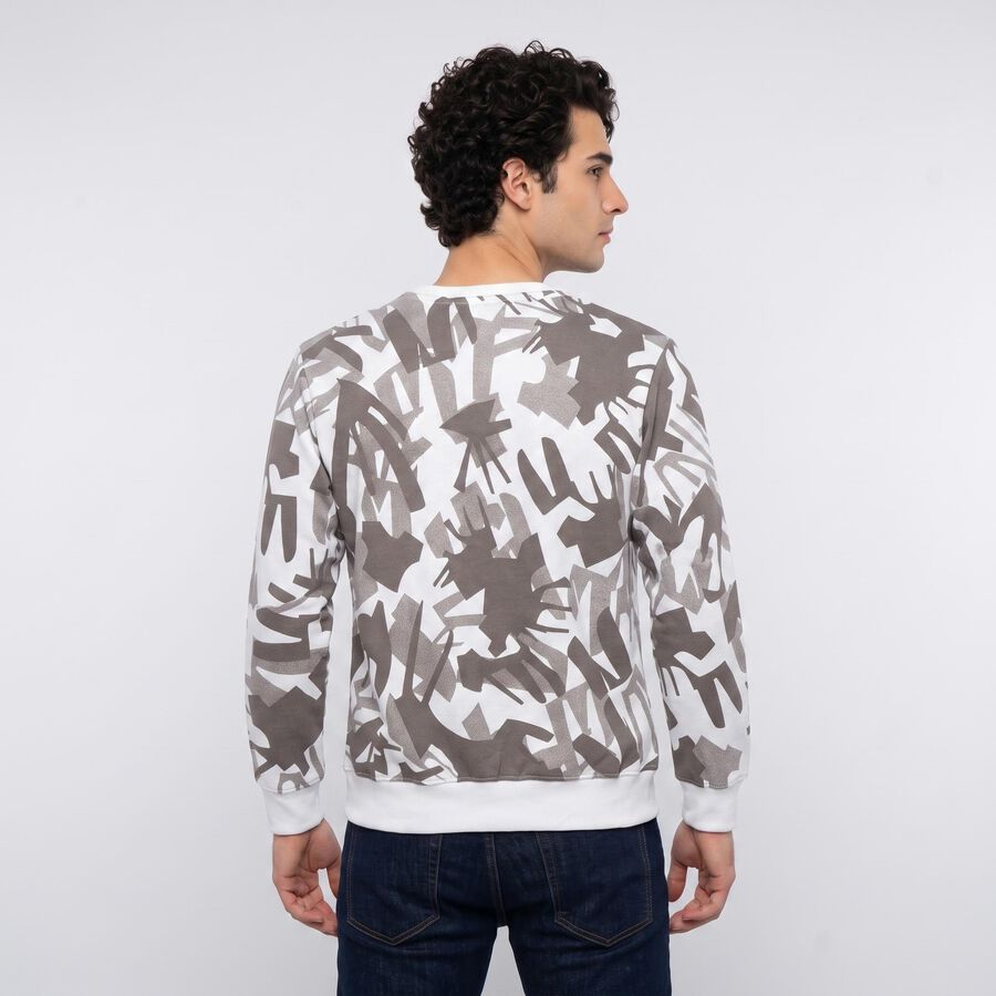 Men's Brown-Color Crew Neck Pullover Sweatshirt, Brown, large