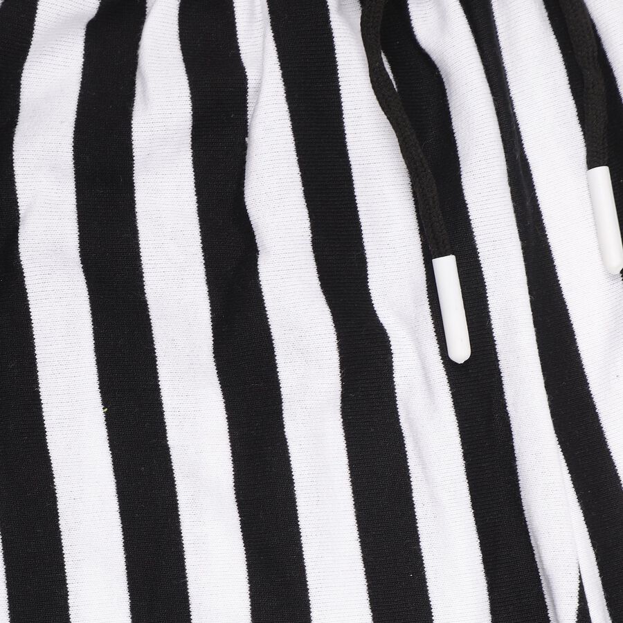 Boys' Black And White Striped Jogger Pyjama, Black, large image number null