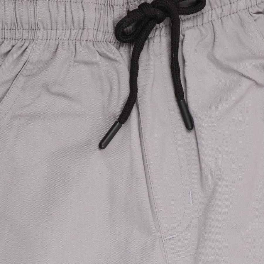 Boys' 100% Cotton Trousers , हल्का ग्रे, large
