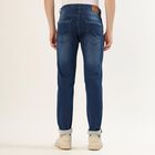 Men's Stonewashed Blue Slim Fit Jeans, Dark Blue, small