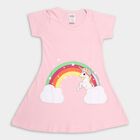 Girl's 100% Cotton Frock, Light Pink, small image number null