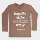 Boys' Muted Brown Round Neck Casual T-Shirt, गहरा पीला, small image number null