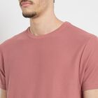 Men's Round Neck Half Sleeves T-Shirt , Pink, small