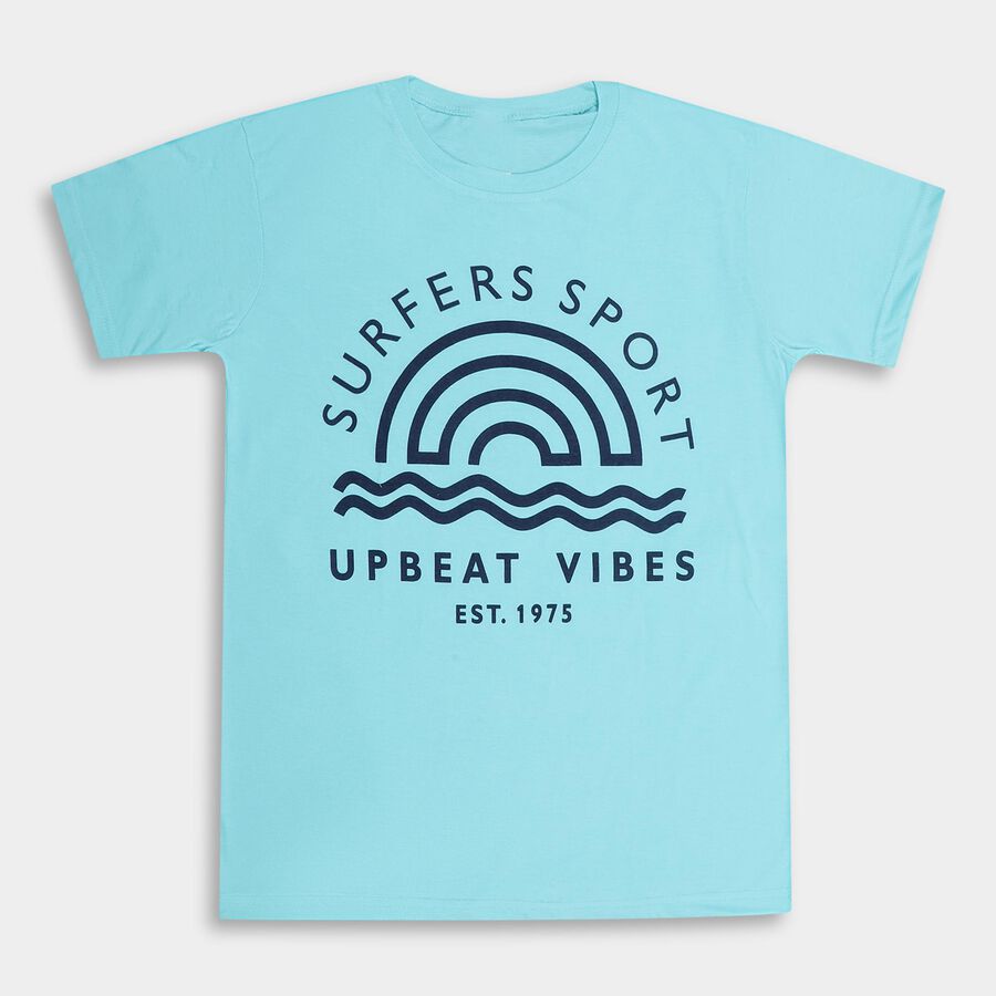 Boys' Half Sleeves T-Shirt , एक्वा, large image number null