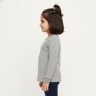 Girls Muted Mauve Pink Round Neck Thermal Upper, Melange Mid Grey, small image number null