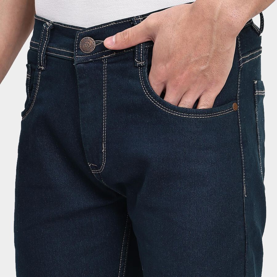 Men's Skinny Jeans, गहरा नीला, large