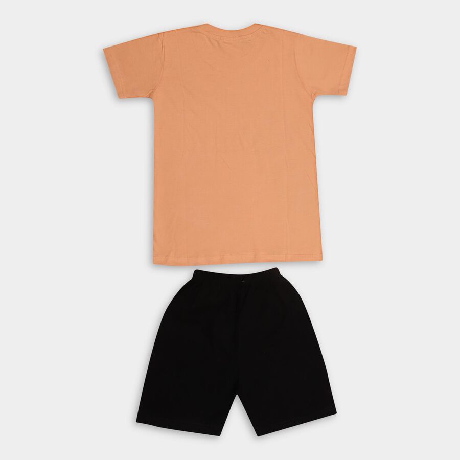 Boys' 100% Cotton Knit Baba Suit , Coral, large image number null