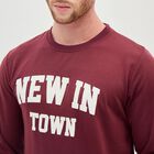 Men's Rich Maroon Crew Neck Casual Sweatshirt, मरून, small image number null