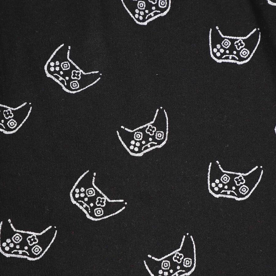 Boys All Over Print Pyjama, Black, large image number null