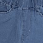 Girls' Stonewashed Blue Flared Fit Raw Edge Jeans, Mid Blue, small image number null
