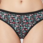 Women's Black Regular Fit Floral Printed Panty, Black, small