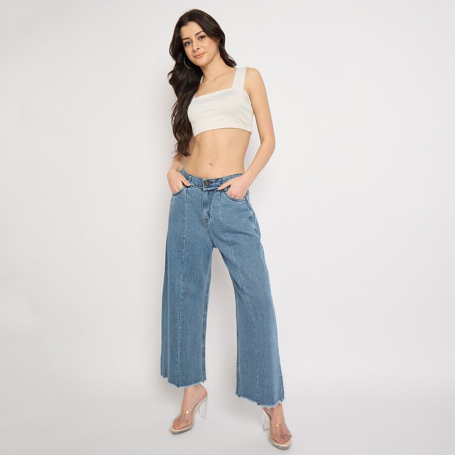 Ladies' Jeans , मध्यम नीला, large image number null