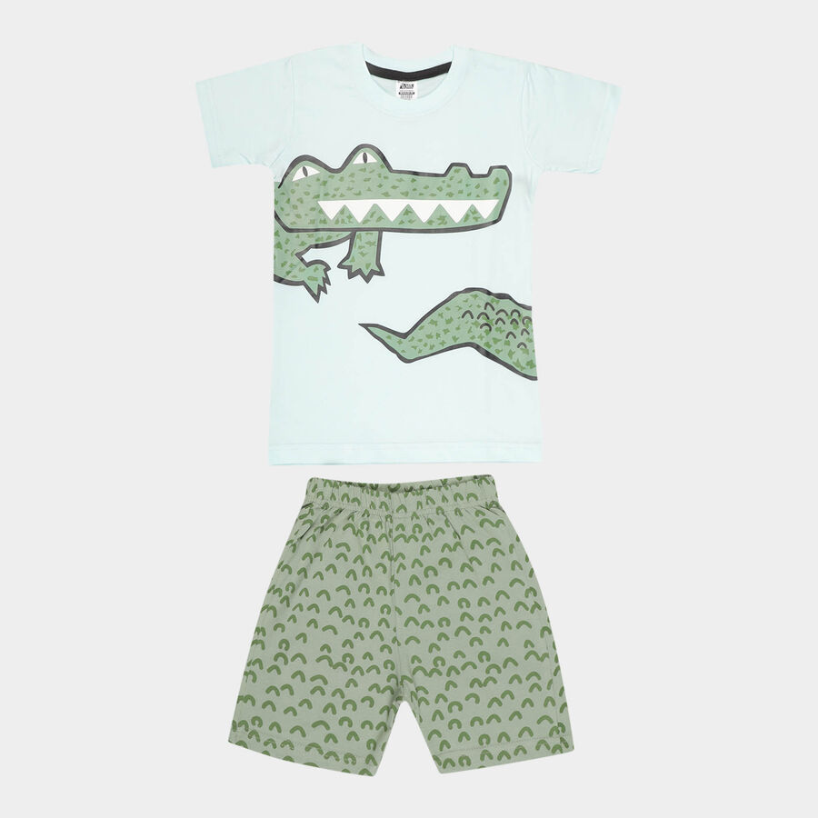 Boys Cotton Baba Suit, Light Green, large image number null