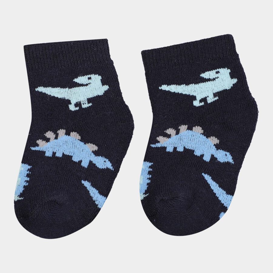 Infants Cotton Solid Socks, Navy Blue, large image number null