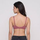 Women's Wine Cotton Blend V Neck T-Shirt Bra, Wine, small