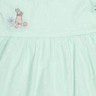 Infants' Mint Green Embroidered Ruffled Cotton Frock, Light Green, small