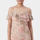 Women's Light Pink Mock Neck Floral Mini Dress, Light Pink, small