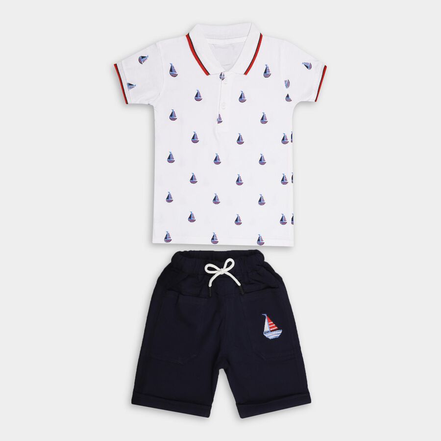 Boys' 100% Cotton Knit Baba Suit , White, large image number null