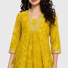 Women's Yellow Embellished Ethnic Set, Mustard, small