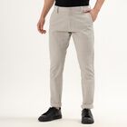 Men's Cross Pocket Slim Fit Casual Trousers, Light Grey, small image number null