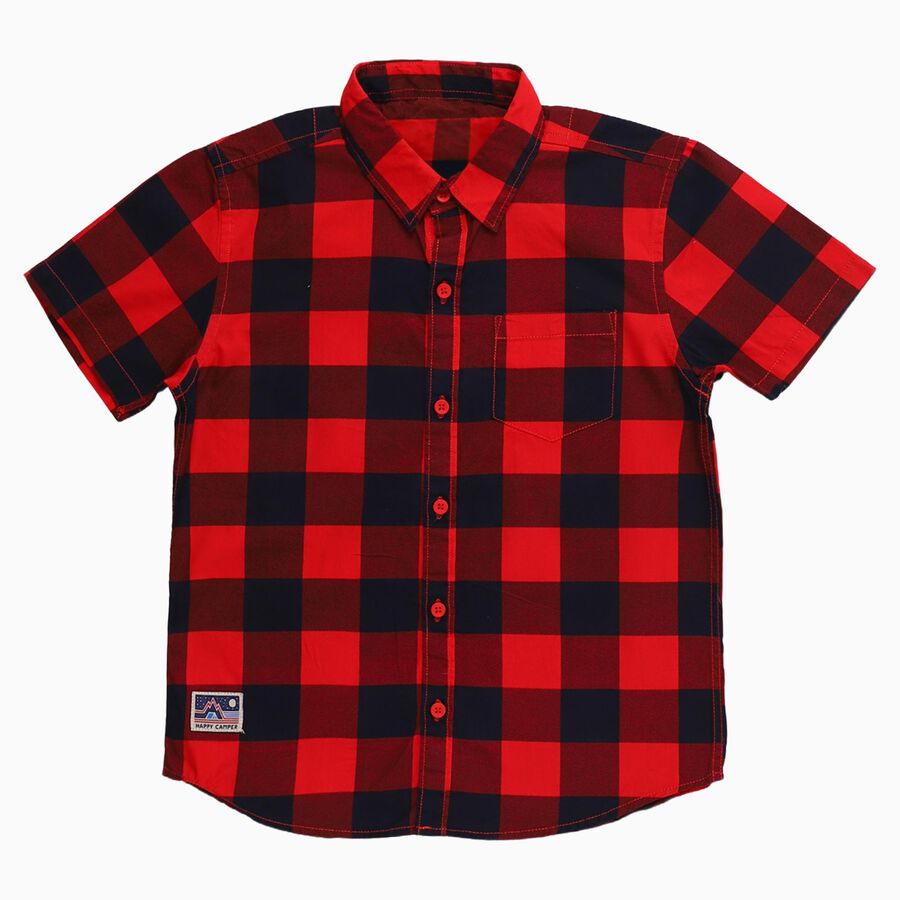 Boys' Casual Shirt, Red, large image number null