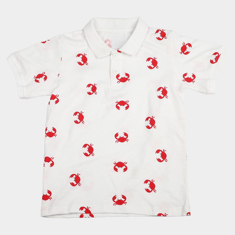 Boys White Cotton Round Neck Casual Boys T-Shirt, सफ़ेद, large