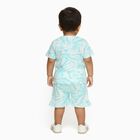 Infants' Light Aqua Cotton Round Neck Casual Shorts Set, Aqua, small