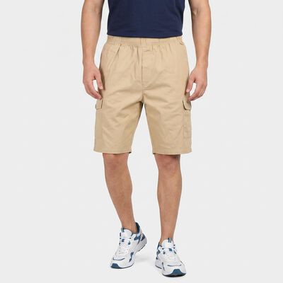 Men's Beige Regular Fit Cotton Jamaican Shorts