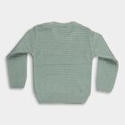 Infants' Light Sage Green Crew Neck Cable Knit Pullover, हल्का हरा, small image number null