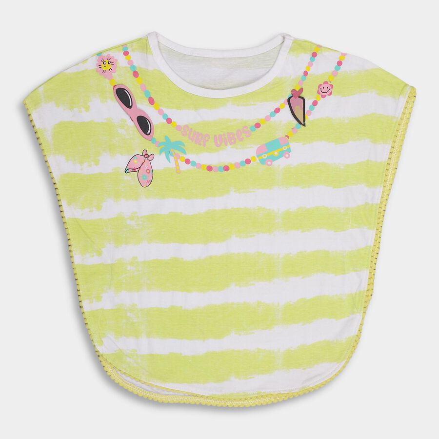 Girls' 100% Cotton T-Shirt, पीला, large image number null