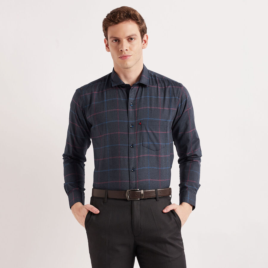 Checks Casual Shirt, Navy Blue, large image number null